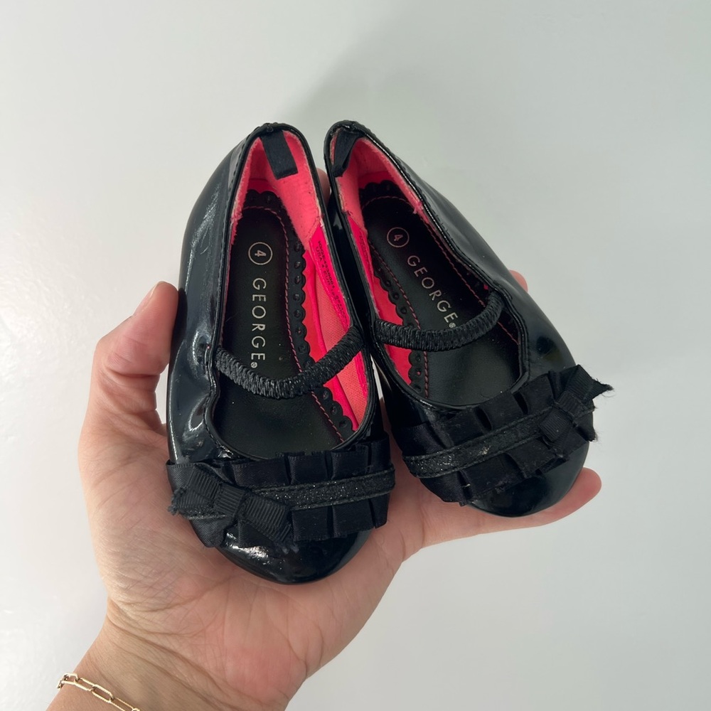 George Black Patent Kids Dress Shoes